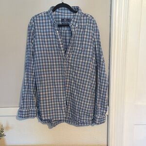 Vineyard Vines Classic Blue and Red Plaid Shirt